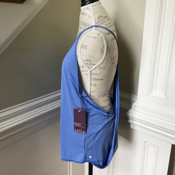 NWT Zella Her Racerback Tank Top Shirt Womens Large Blue Sleeveless Yoga NEW - Picture 8 of 12